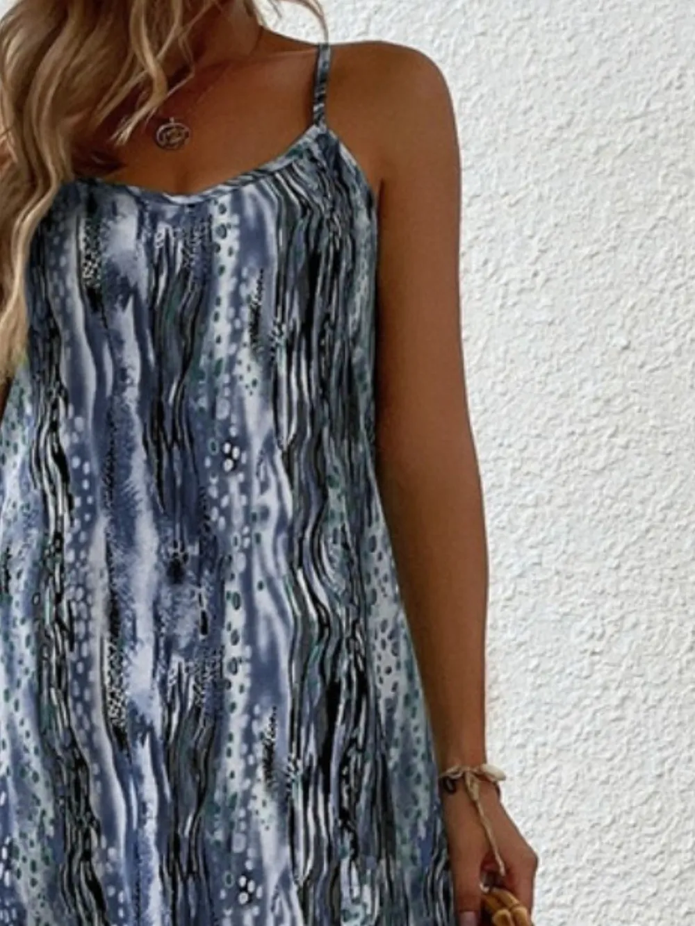 Full Size Printed Scoop Neck Maxi Cami Dress, image 9