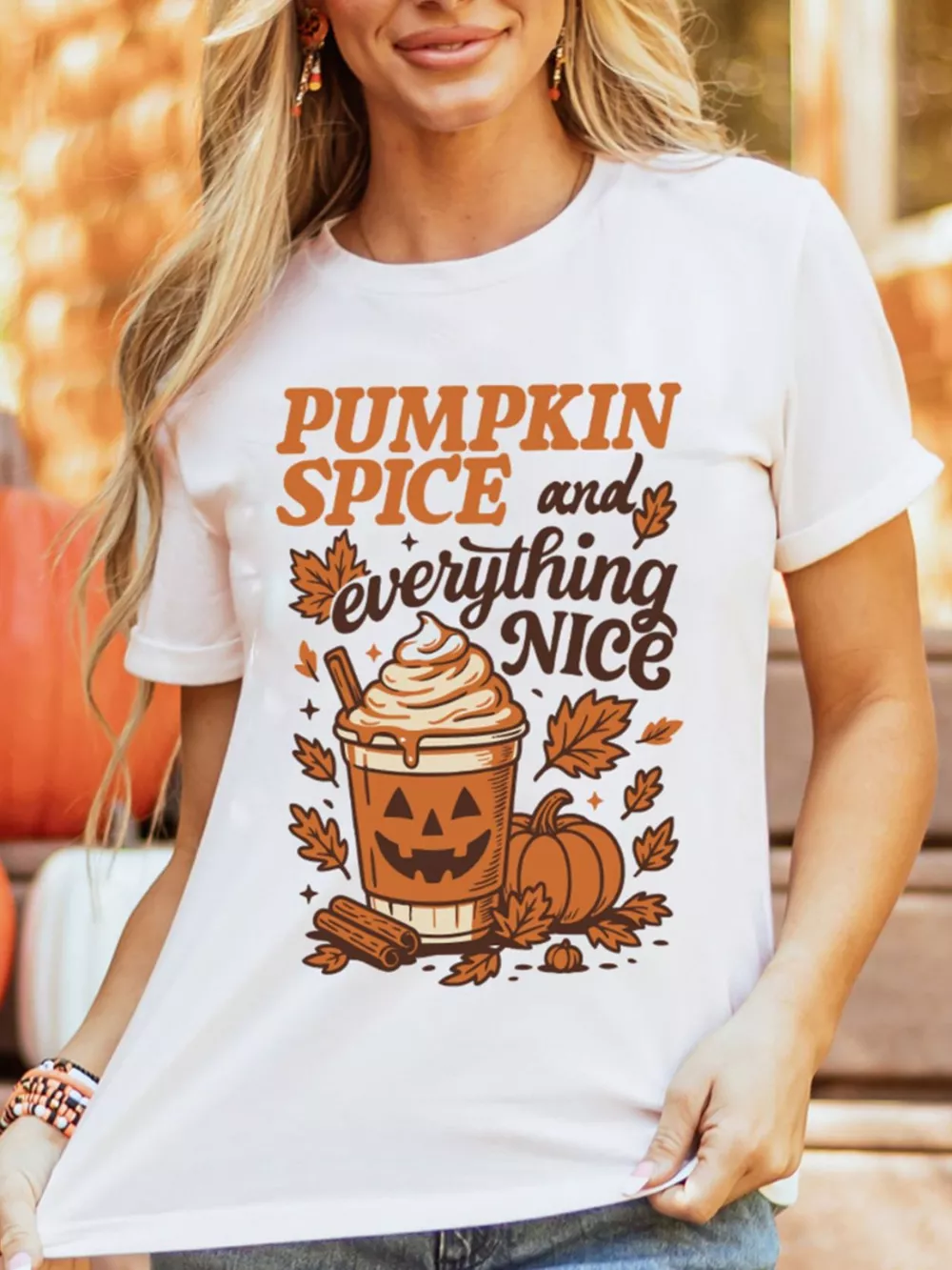 Fall Vibe Thanksgiving Graphic T Shirt, image 2