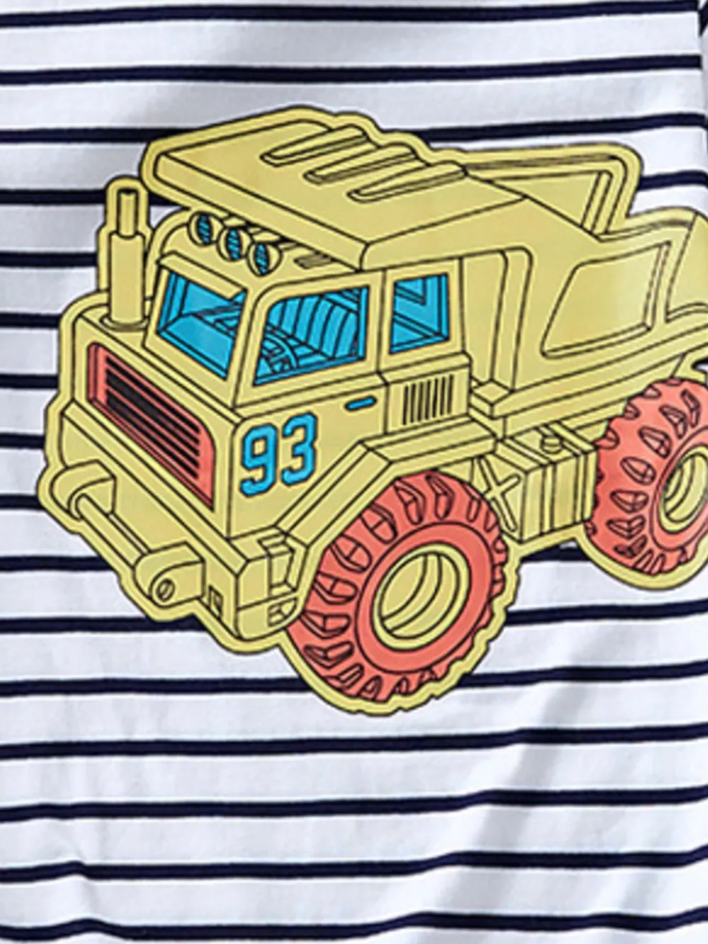 Children's Striped Truck Graphic Crew Neck T-Shirt, image 3