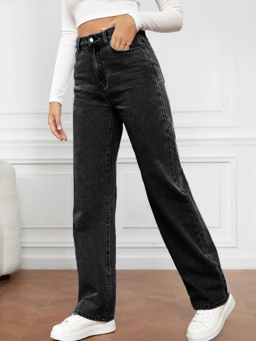 High Waist Straight Jeans, image 8