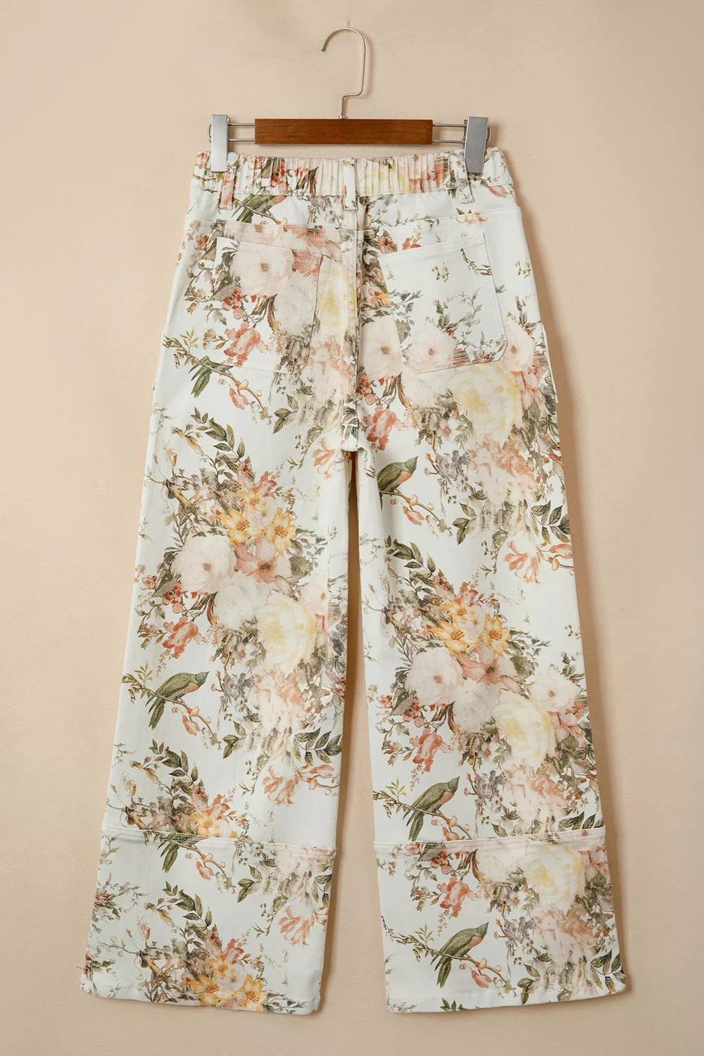 Vintage Style Floral Print High Waist Wide Leg Jeans, image 4