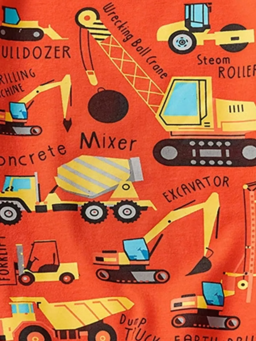 Children's Construction Vehicle Crew Neck Short Sleeve T-Shirt, image 3