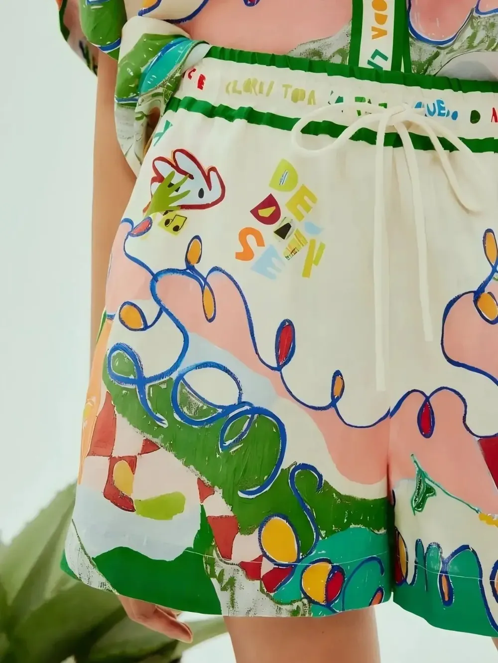 Printed Button Up Shirt and Shorts Set, image 6