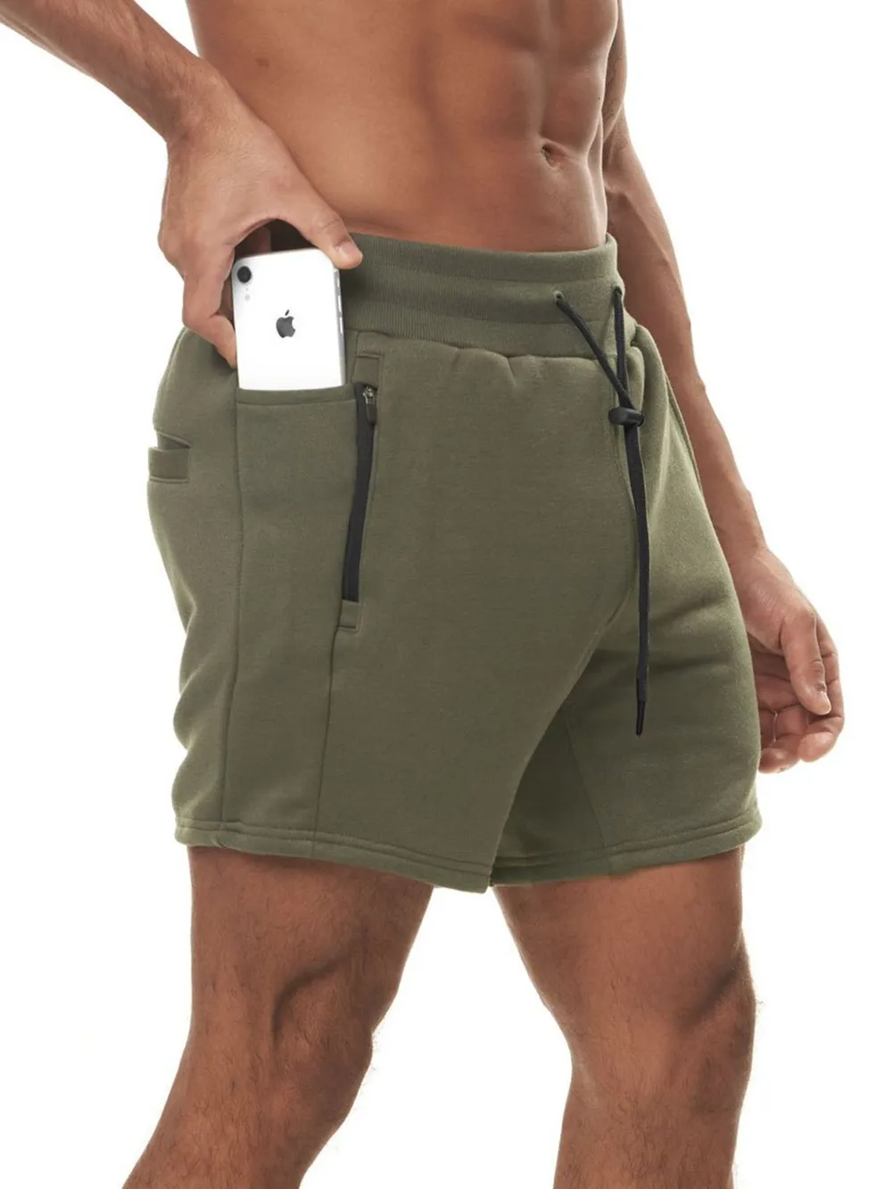 Men's Plus Size Drawstring High Waist Active Shorts, image 3