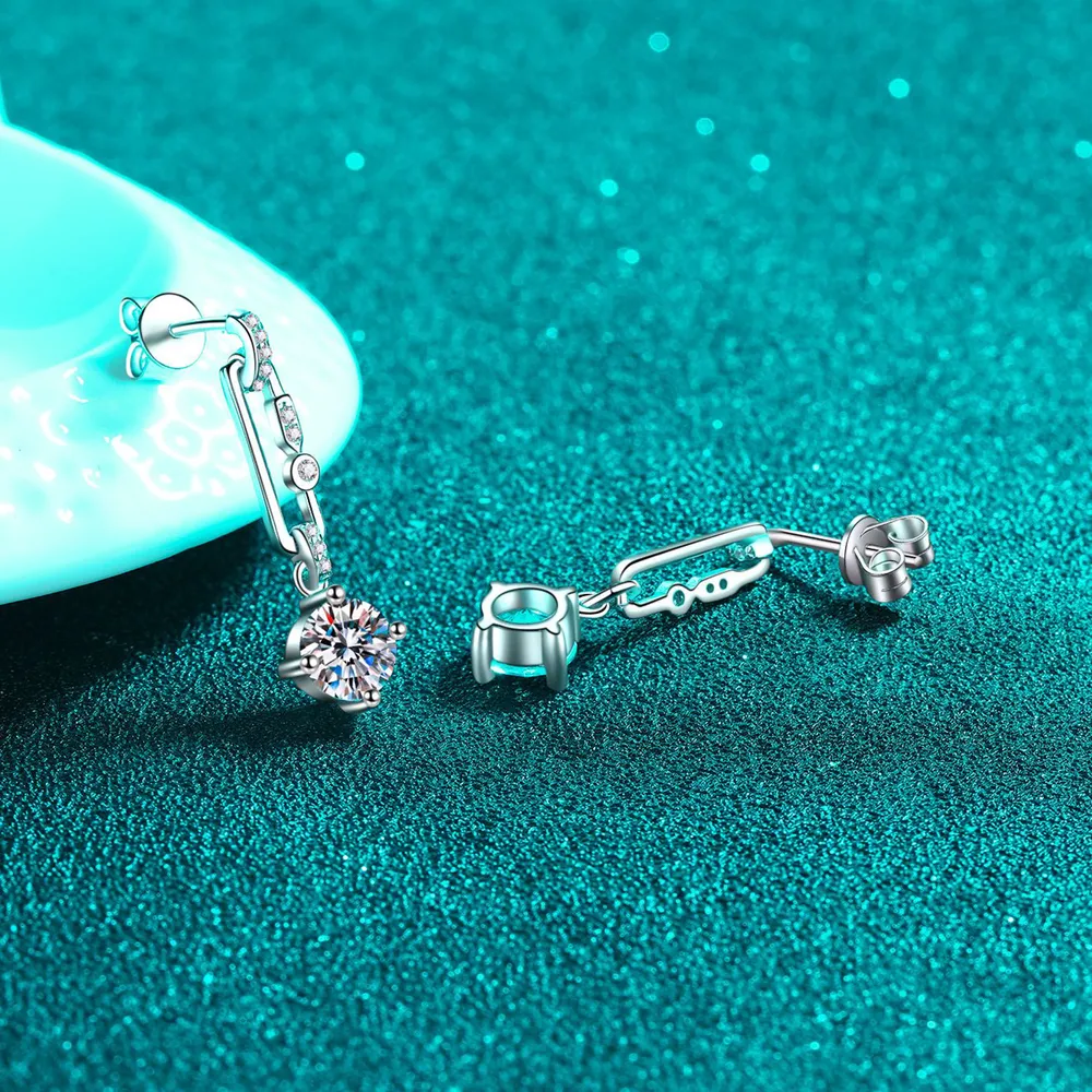 2 Carat Moissanite 925 Sterling Silver Earrings, image 5