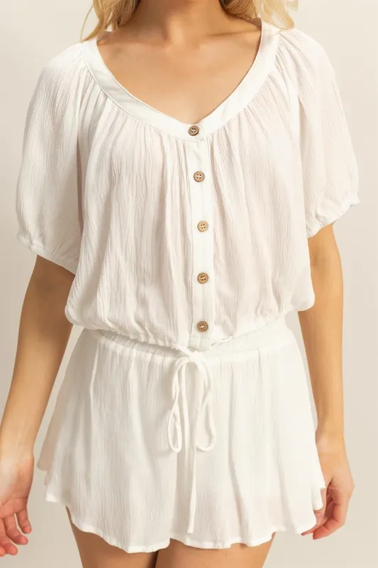 Drawstring Hem Short Sleeve Top and Skort Set, image 2