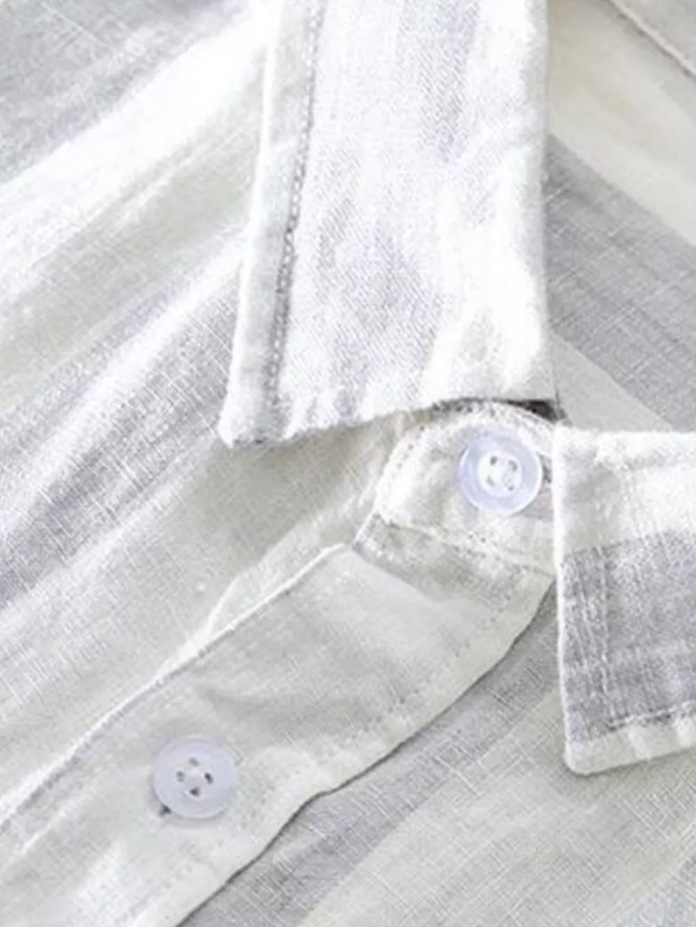 Men's Plus Size Striped Button Up Long Sleeve Shirt, image 2