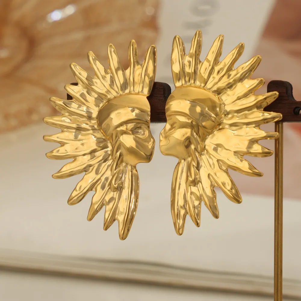 Titanium Steel Gold-Plated Earrings, image 3