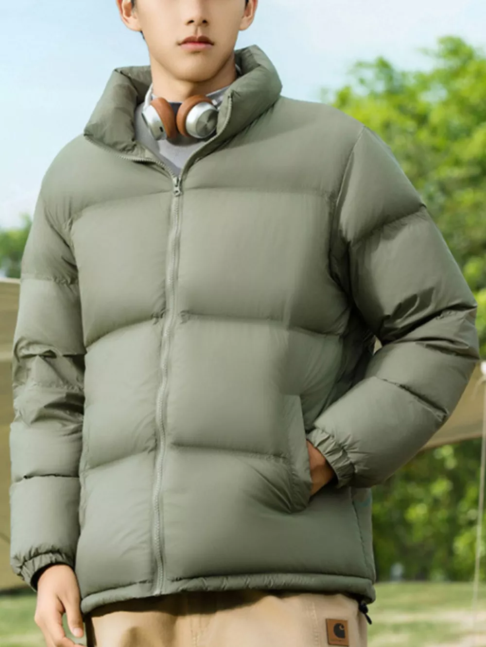 Men's Full Size Lightweight Packable Zip Up Puffer Jacket Plus Size, image 4