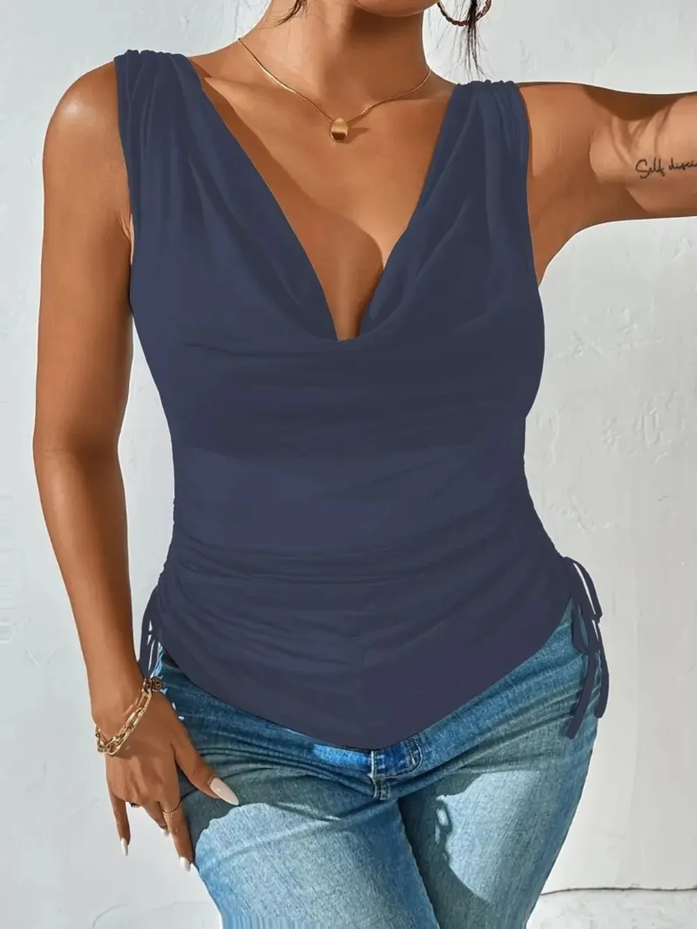 Side Drawstring Ruched Tank, image 20