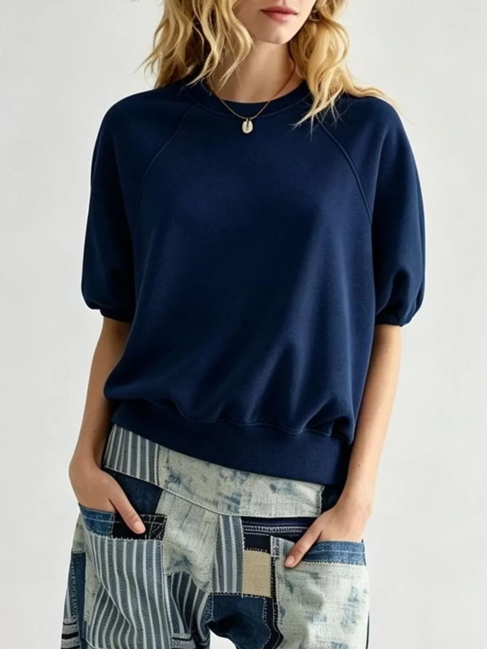 Full Size Raglan Short-Sleeve Sweatshirt Plus Size, image 18
