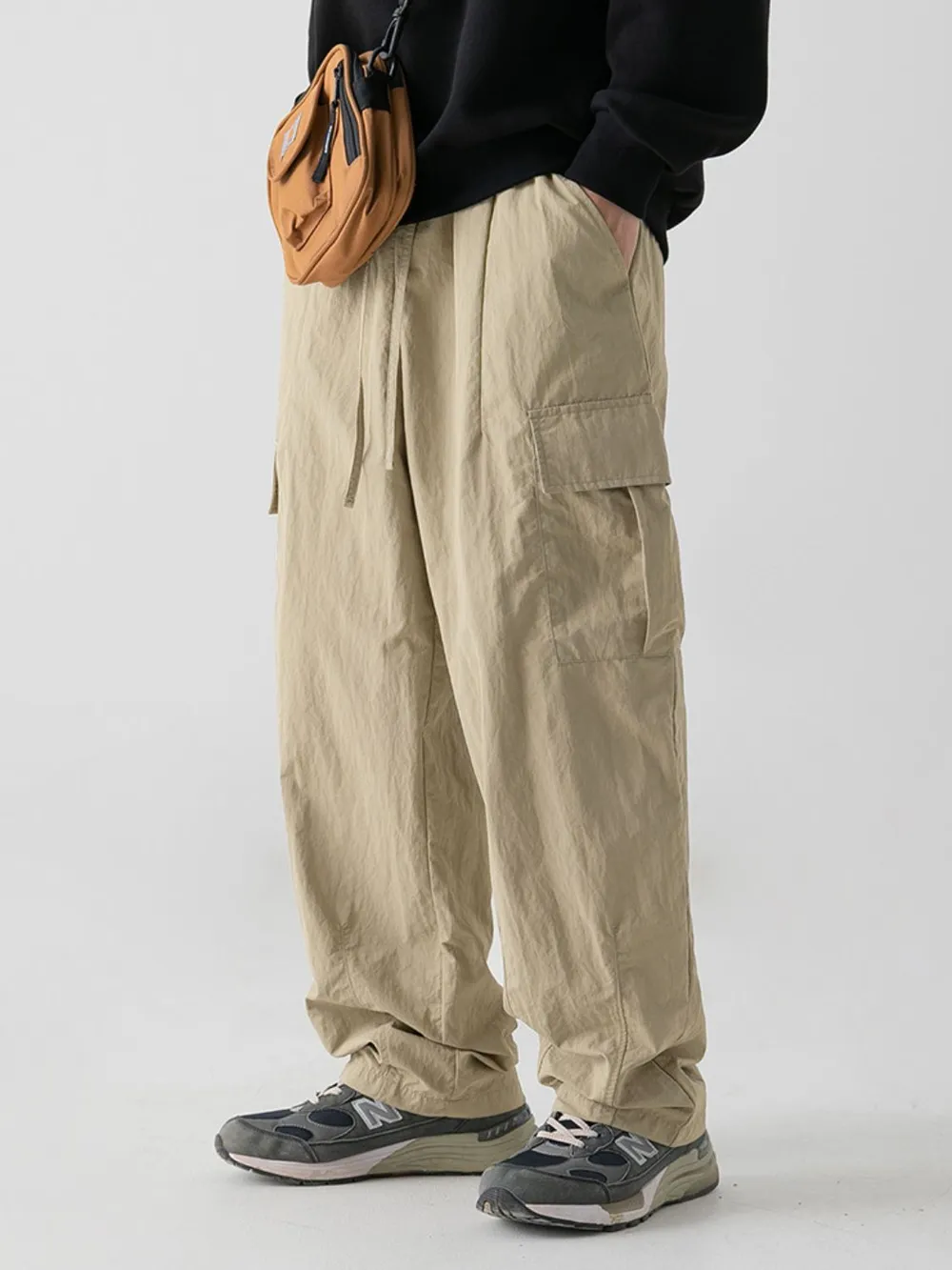 Men's Plus Size Wide Leg Cargo Pants, image 3