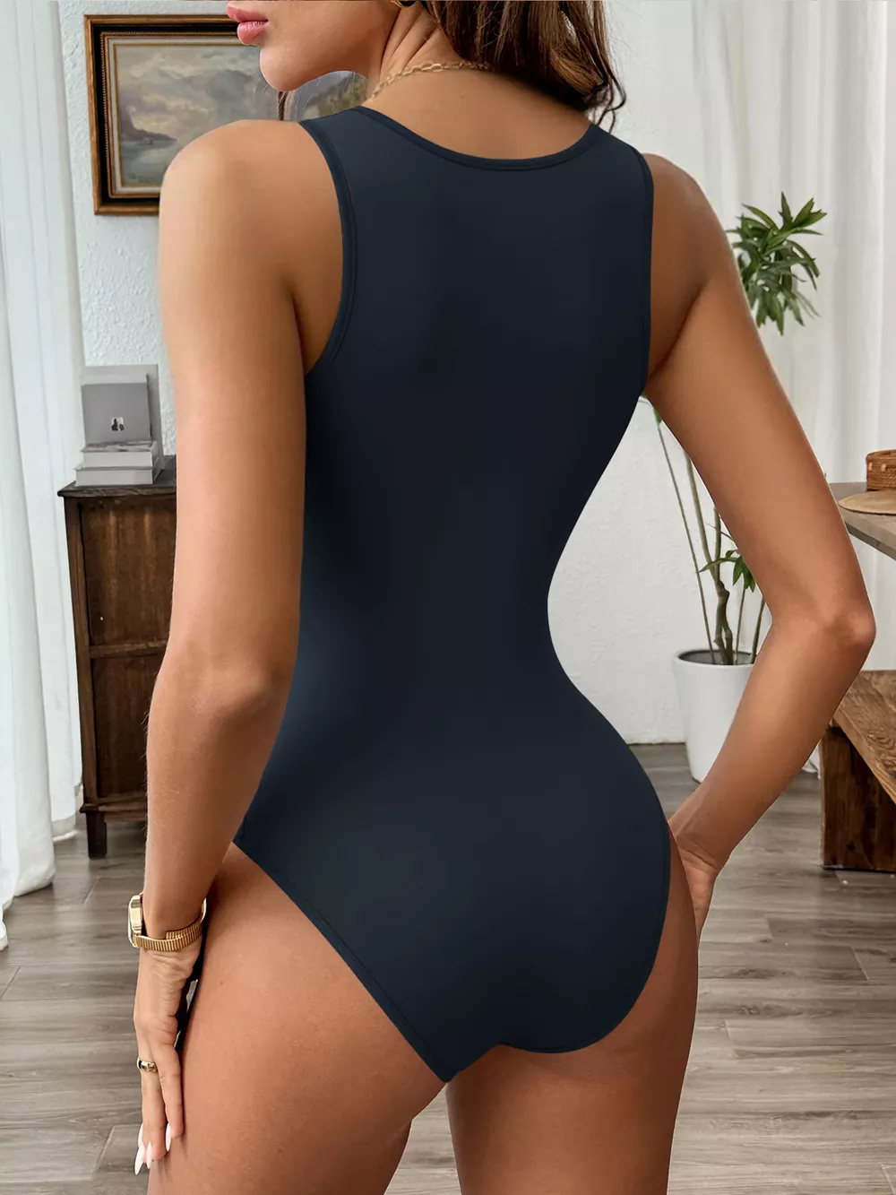 Deep V-Neck Halter Bodysuit, image 11