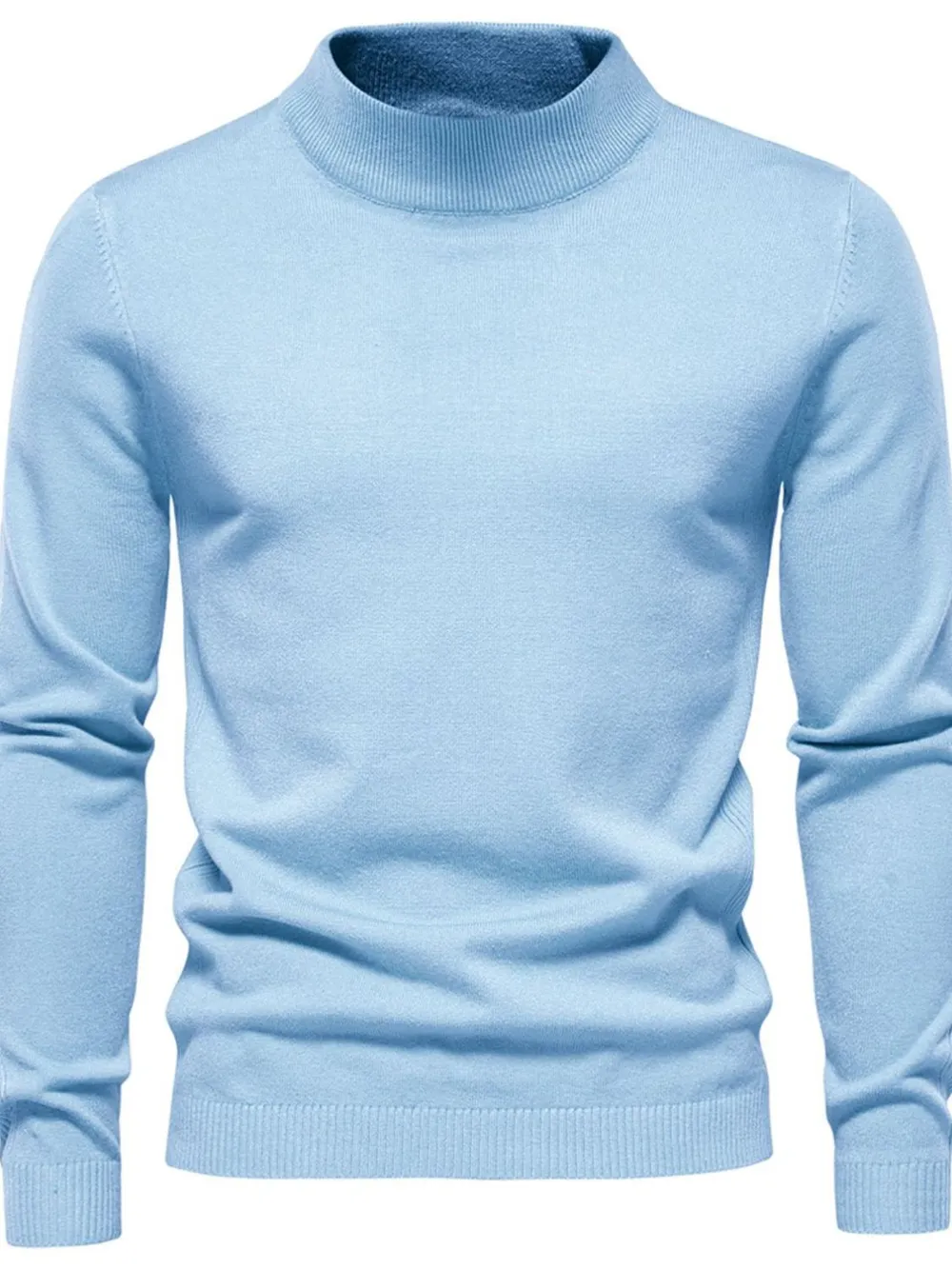 Men's Mock Neck Long Sleeve Sweater, image 17