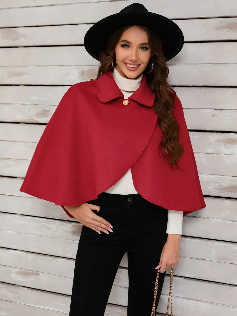 Collared Neck Cropped Cape, image 4