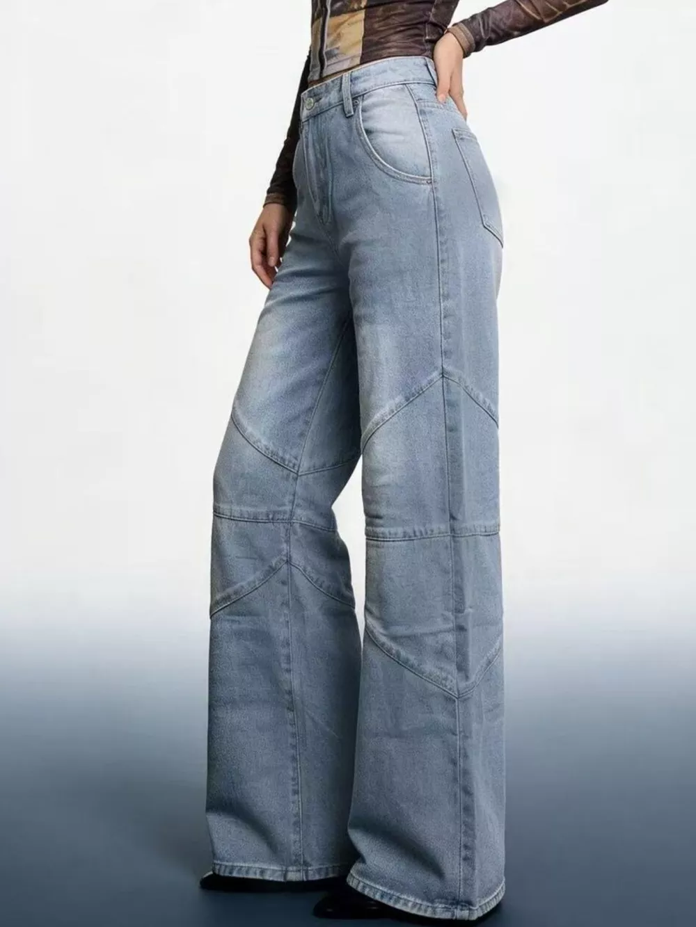 Vintage Wash Wide Leg Jeans, image 5