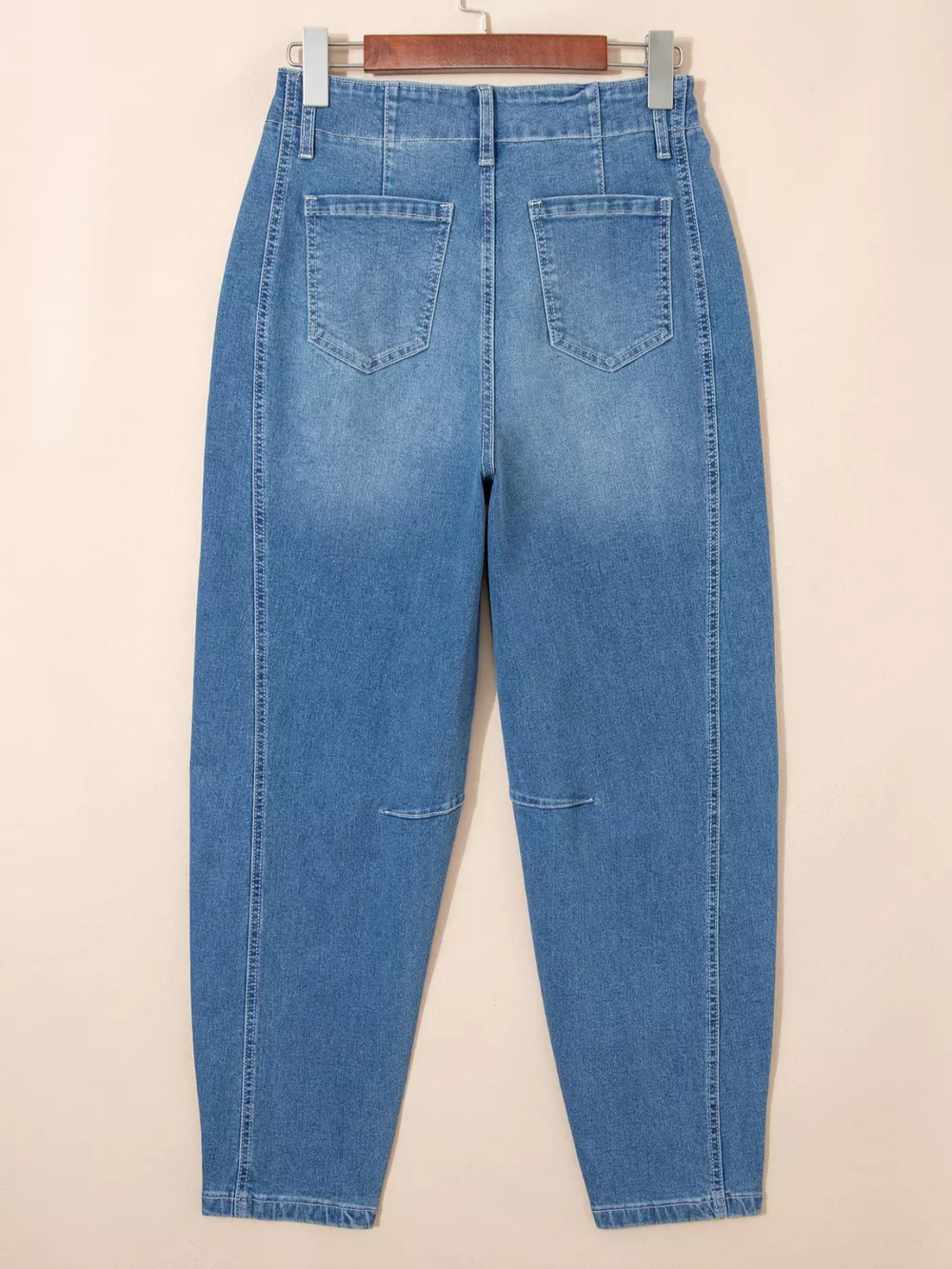 Washed Cuffed Barrel Jeans, image 5