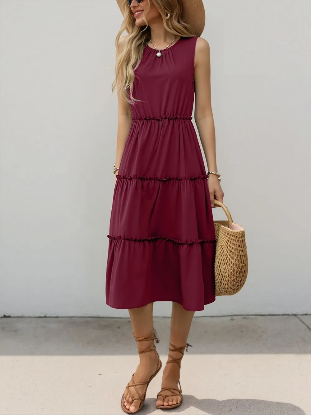 Frill Tiered Midi Dress, image 16