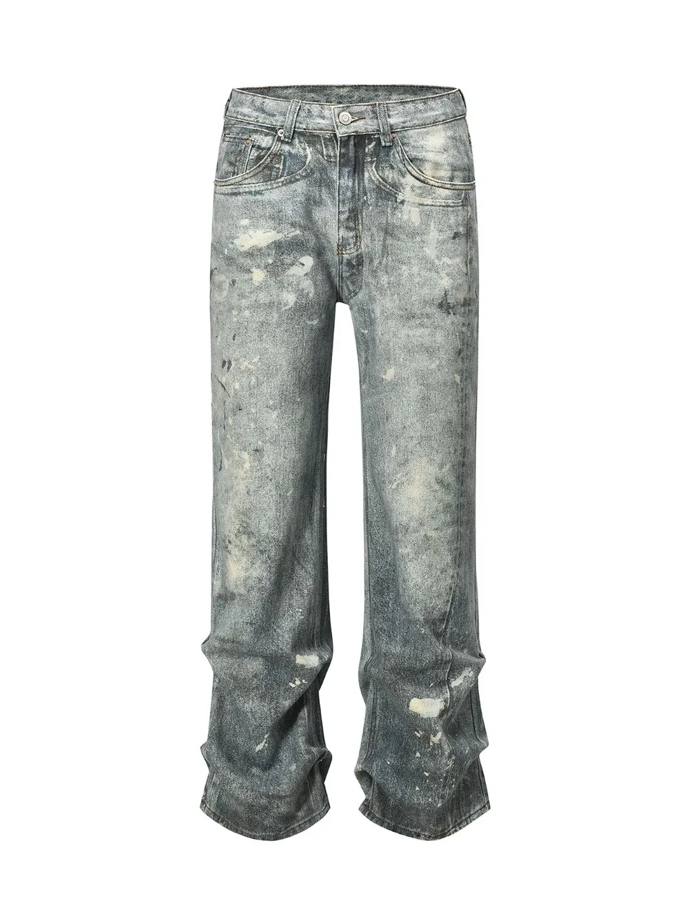 Men's Washed Printed Straight Jeans, image 4