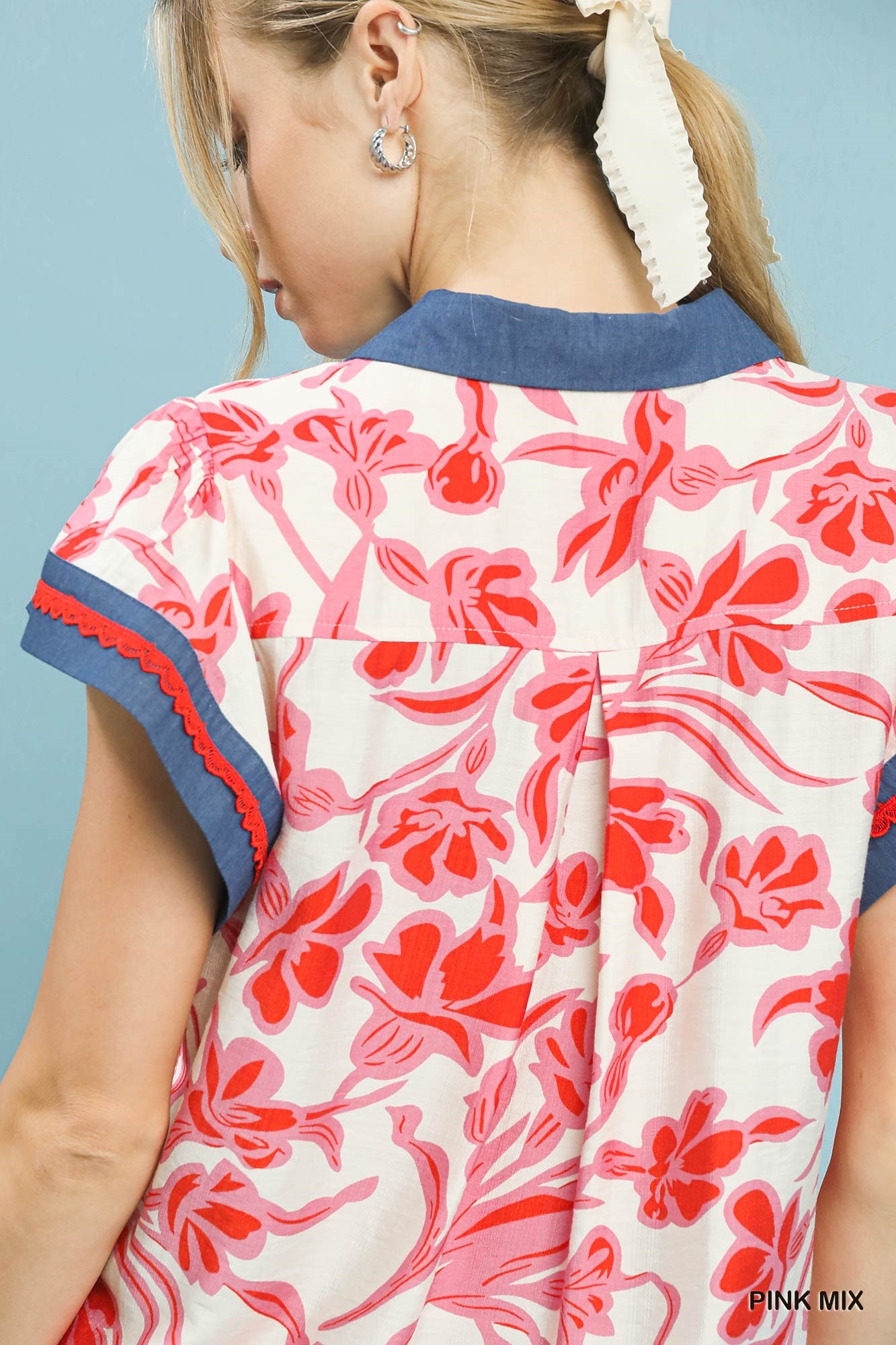 Floral Split Neck Top, image 3