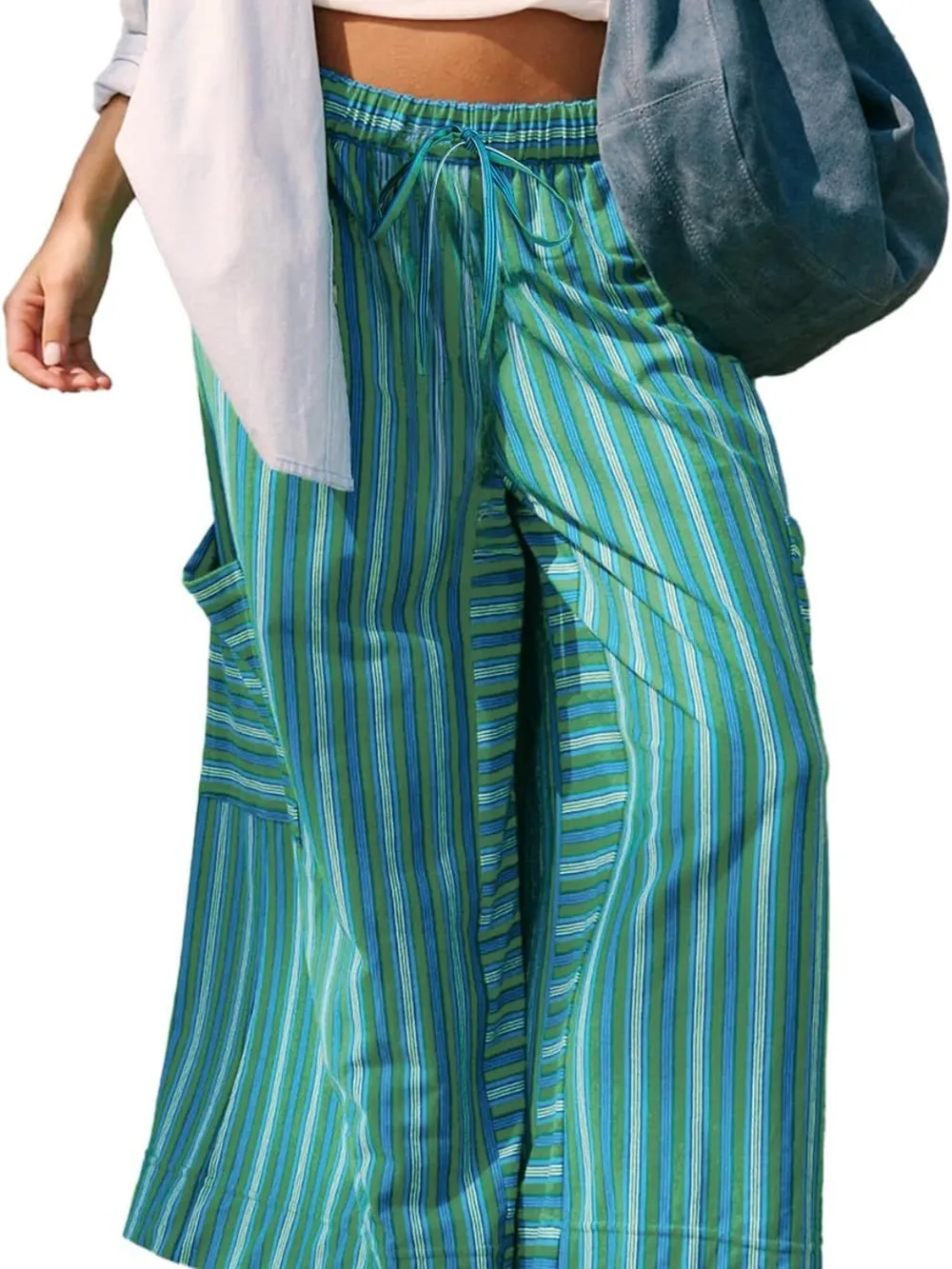 Contrast Striped Wide leg Pants, image 9
