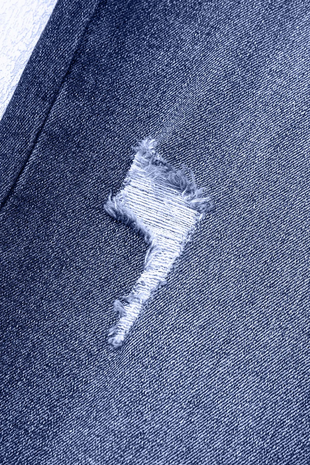 Folded Cuffs Distressed Straight High Waist Jeans, image 5