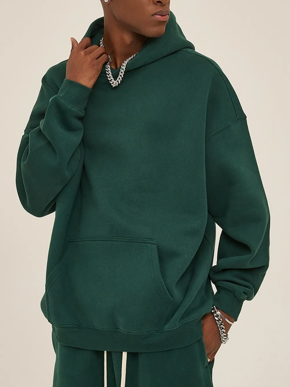 Men's Oversized Pocketed Long Sleeve Hoodie, image 6