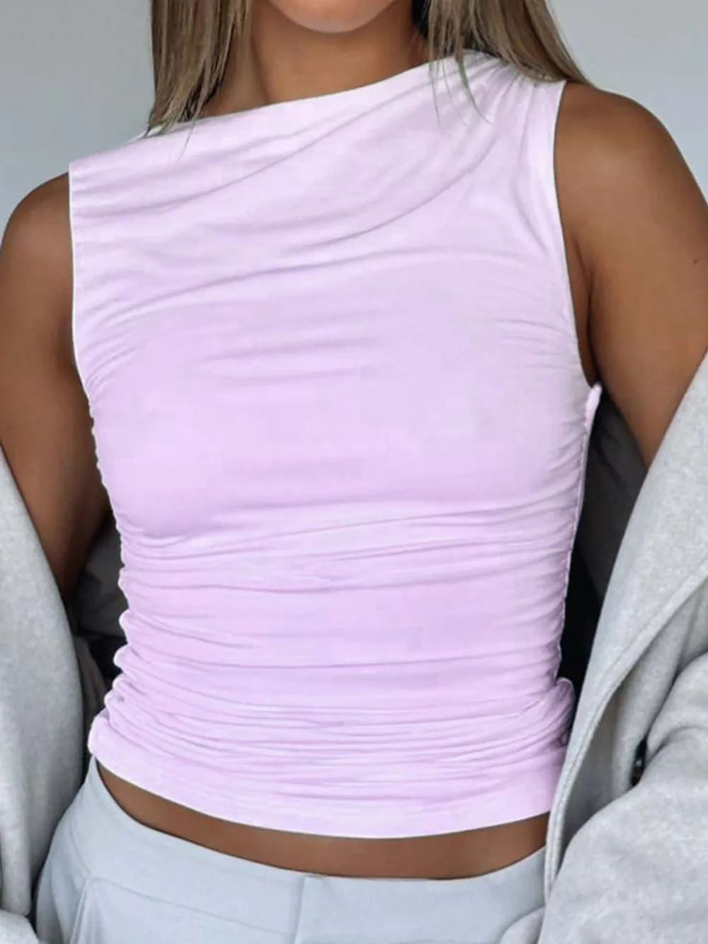 Ruched Round Neck Tank, image 9