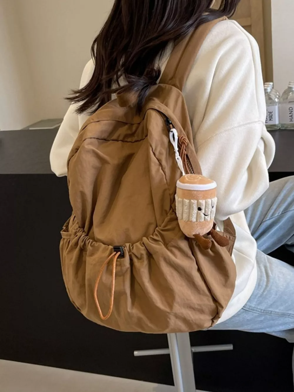 Casual Lightweight Drawstring Backpack Bag, image 8