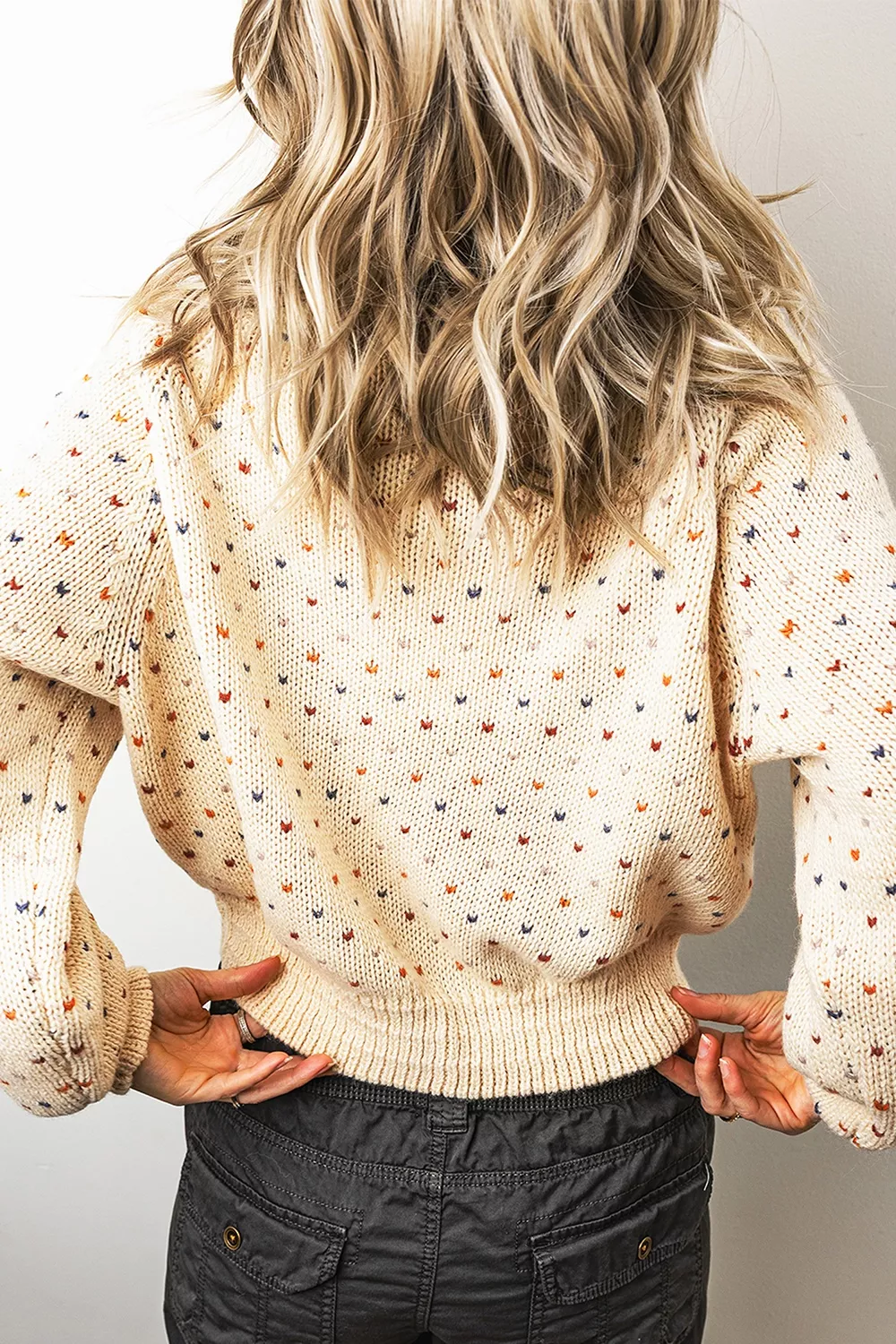 Geometric Print Button Front Long Sleeve Cardigan, image 4