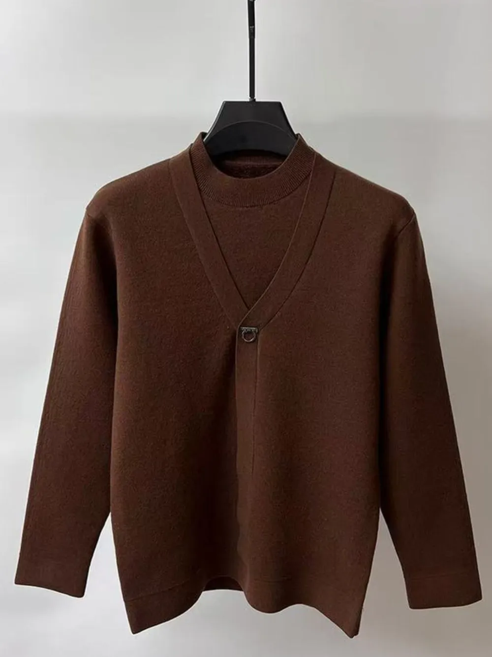 Men's Plus Size Long Sleeve Relaxed Fit Sweater, image 2