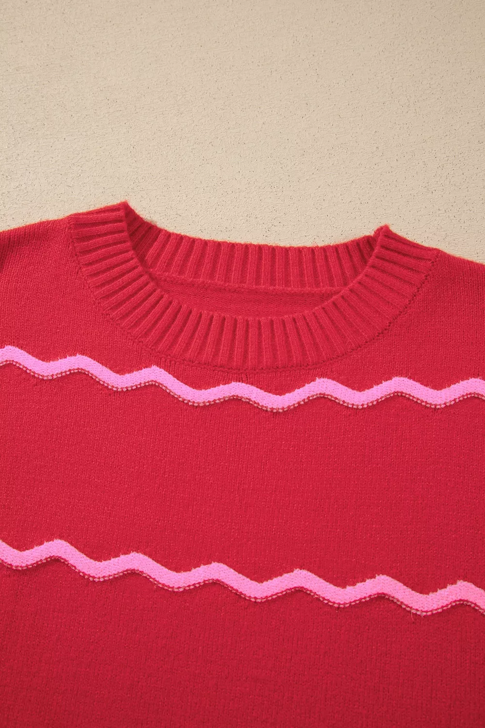 Striped Round Neck Long Sleeve Shift Pullover Sweater, image 8