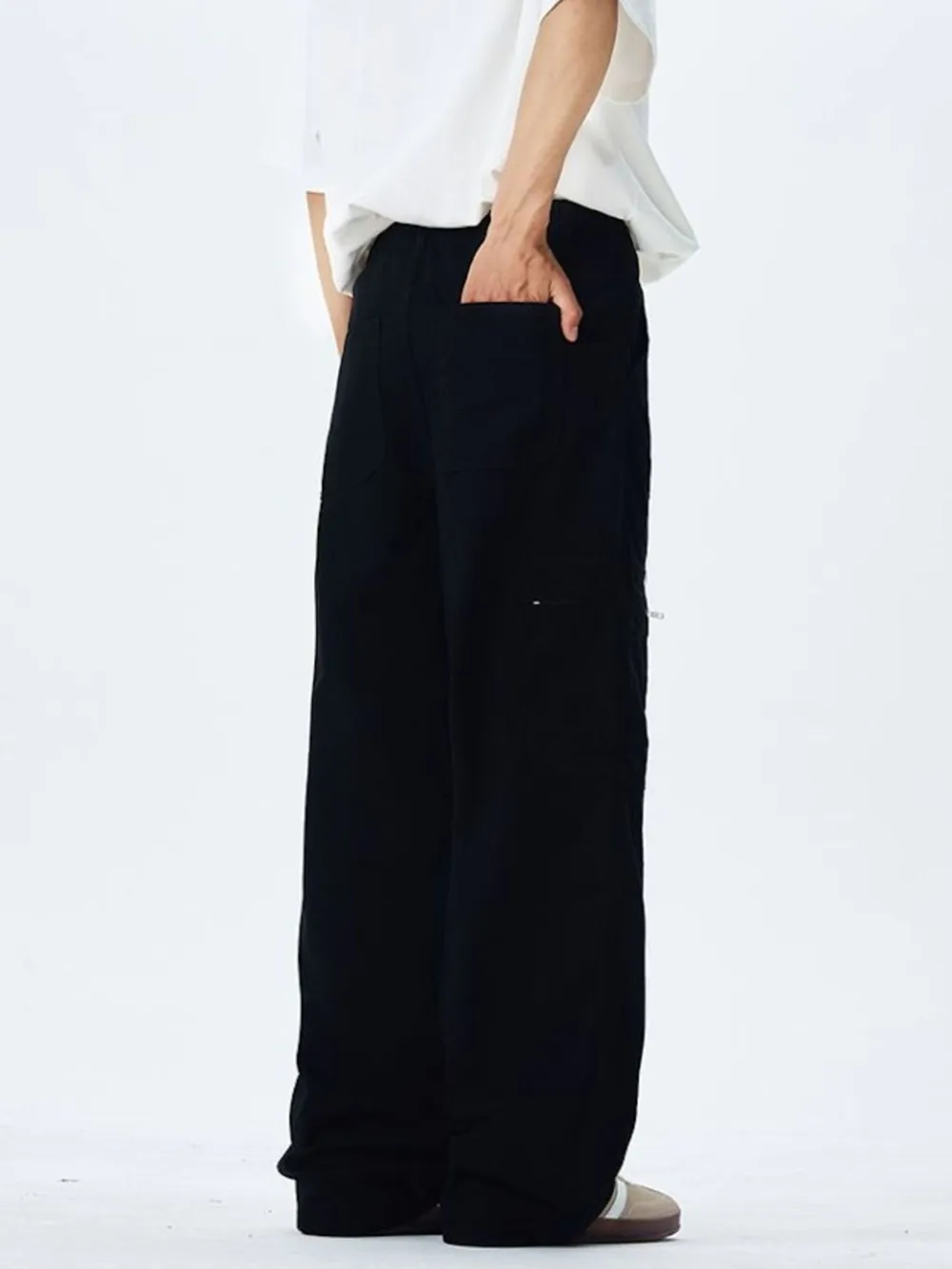 Men's Wide Leg Cargo Pants with Multi Pockets, image 4