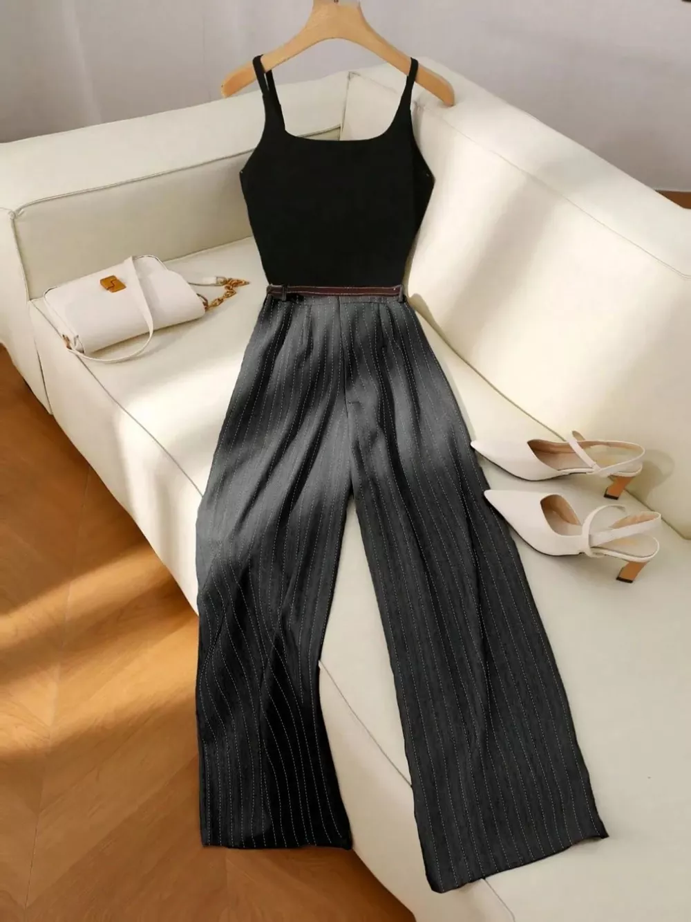 Sleeveless Top and Wide-Leg Pants Set, image 9
