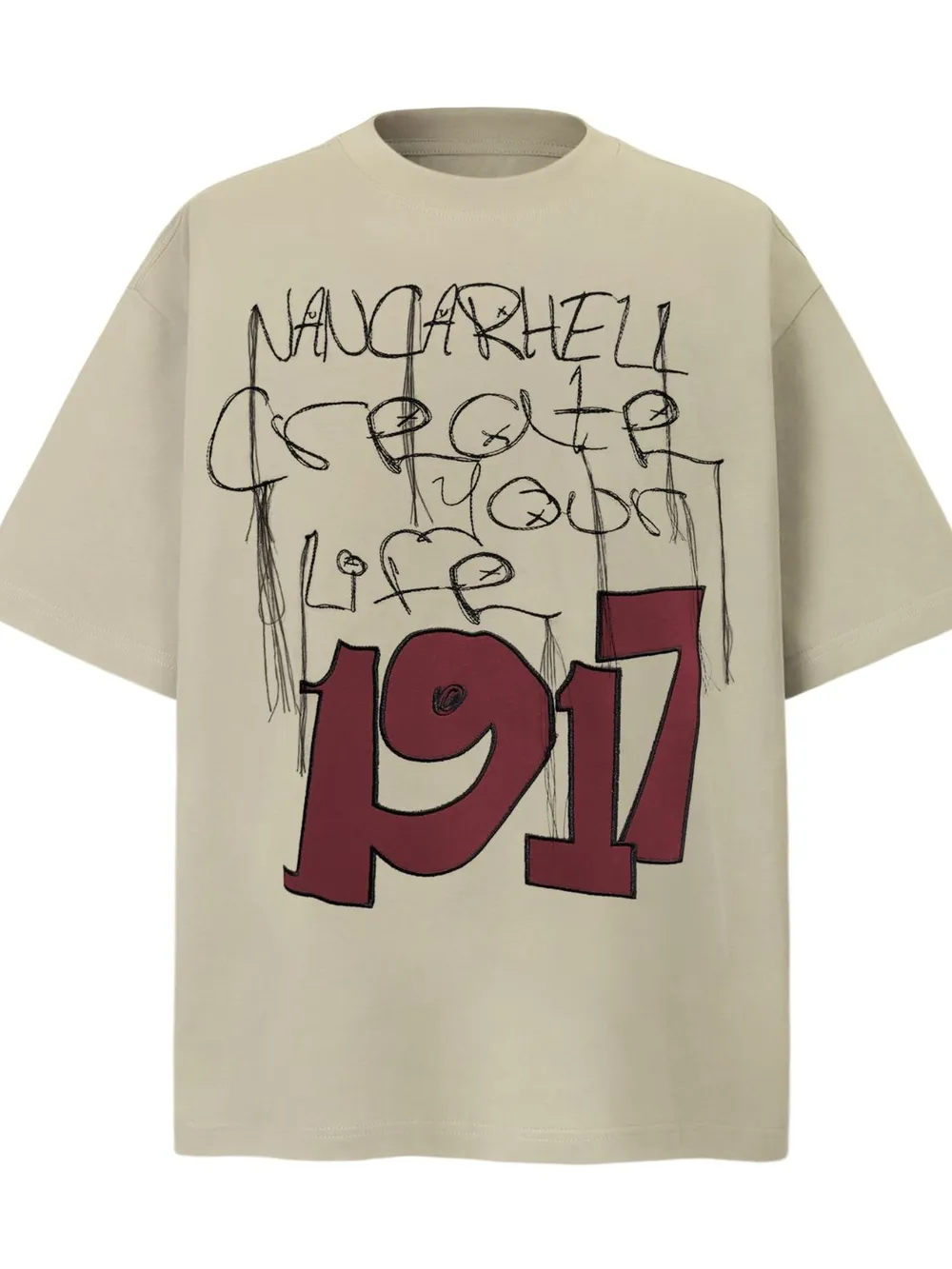 Men's Vintage Style 1917 Graphic Oversized T-Shirt, image 2