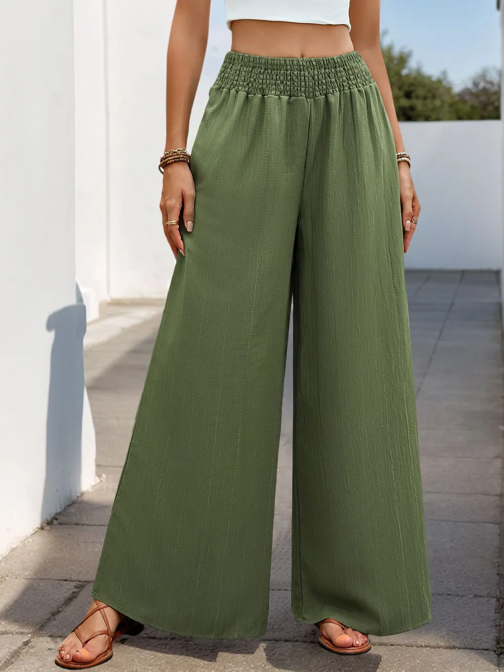 Smocked Wide Leg Pants, image 2