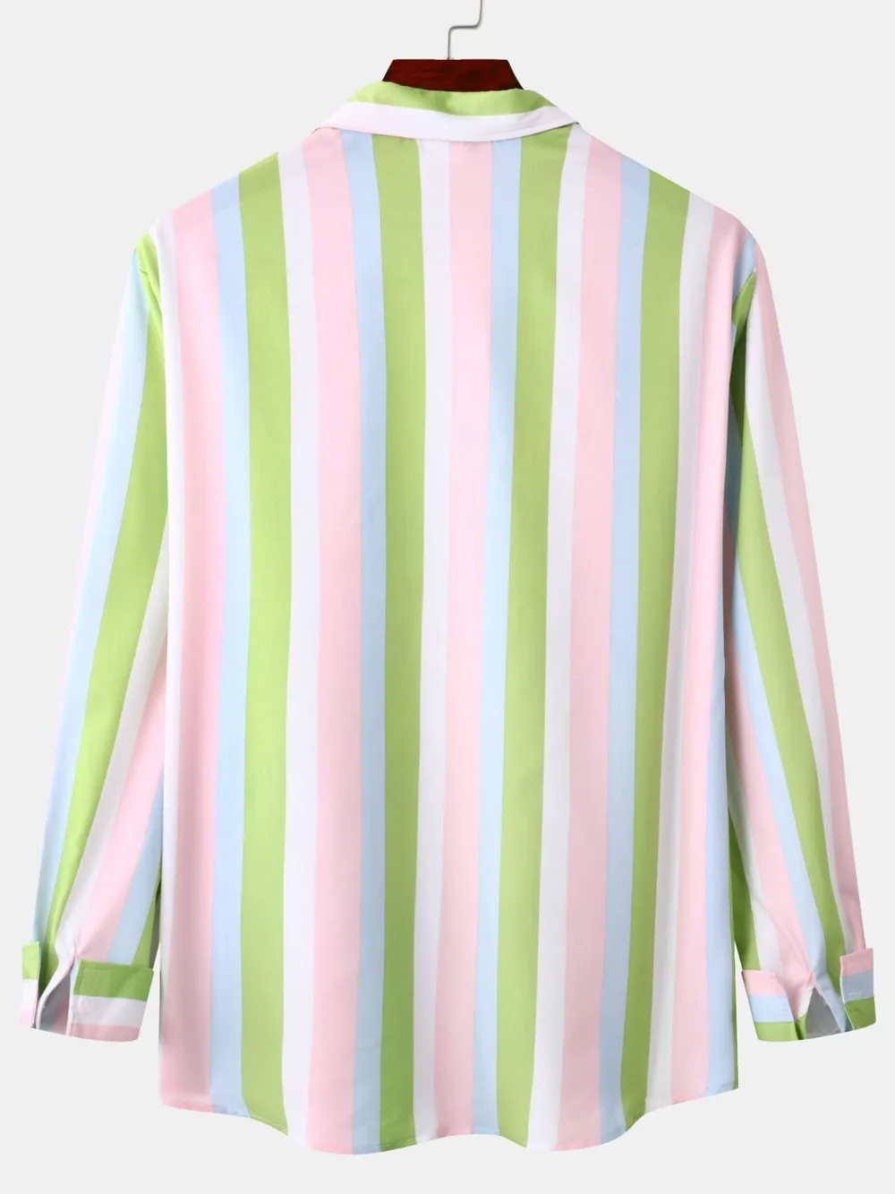 Men's Striped Long Sleeve Button-Up Shirt, image 2