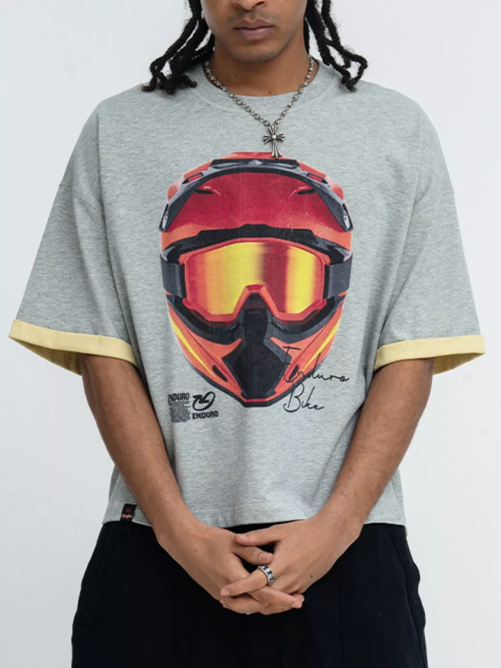Men's Graphic Short Sleeve T-Shirt with Contrast Trim, image 4