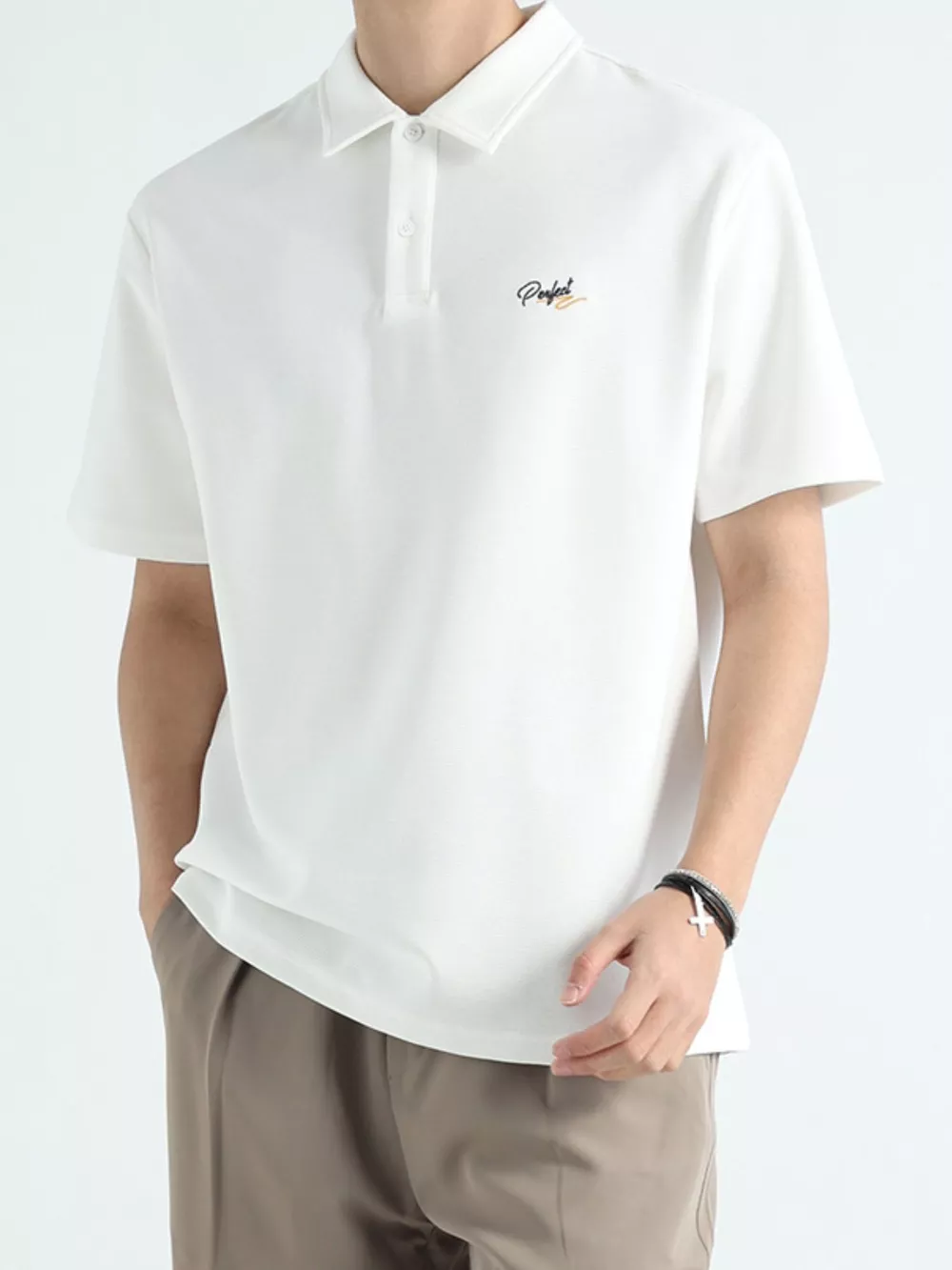Men's Plus Size Button Detail Short Sleeve Polo, image 8