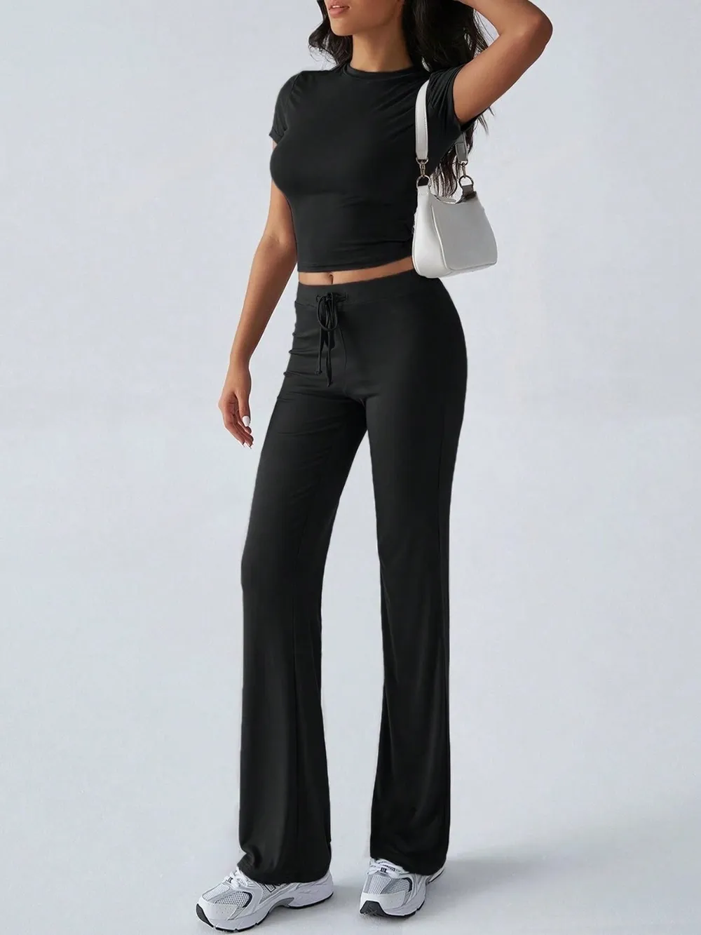 Round Neck Short Sleeve Top and Pants Set, image 21