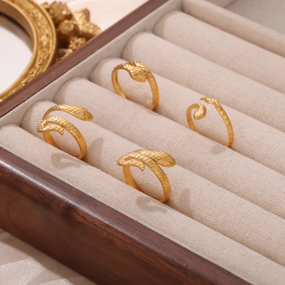 Titanium Steel Snake Shape Bypass Ring, image 9