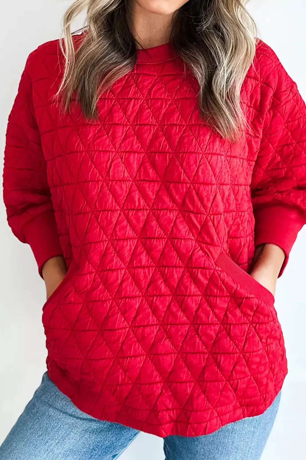 Quilted Texture Long-Sleeve Blouse, image 4
