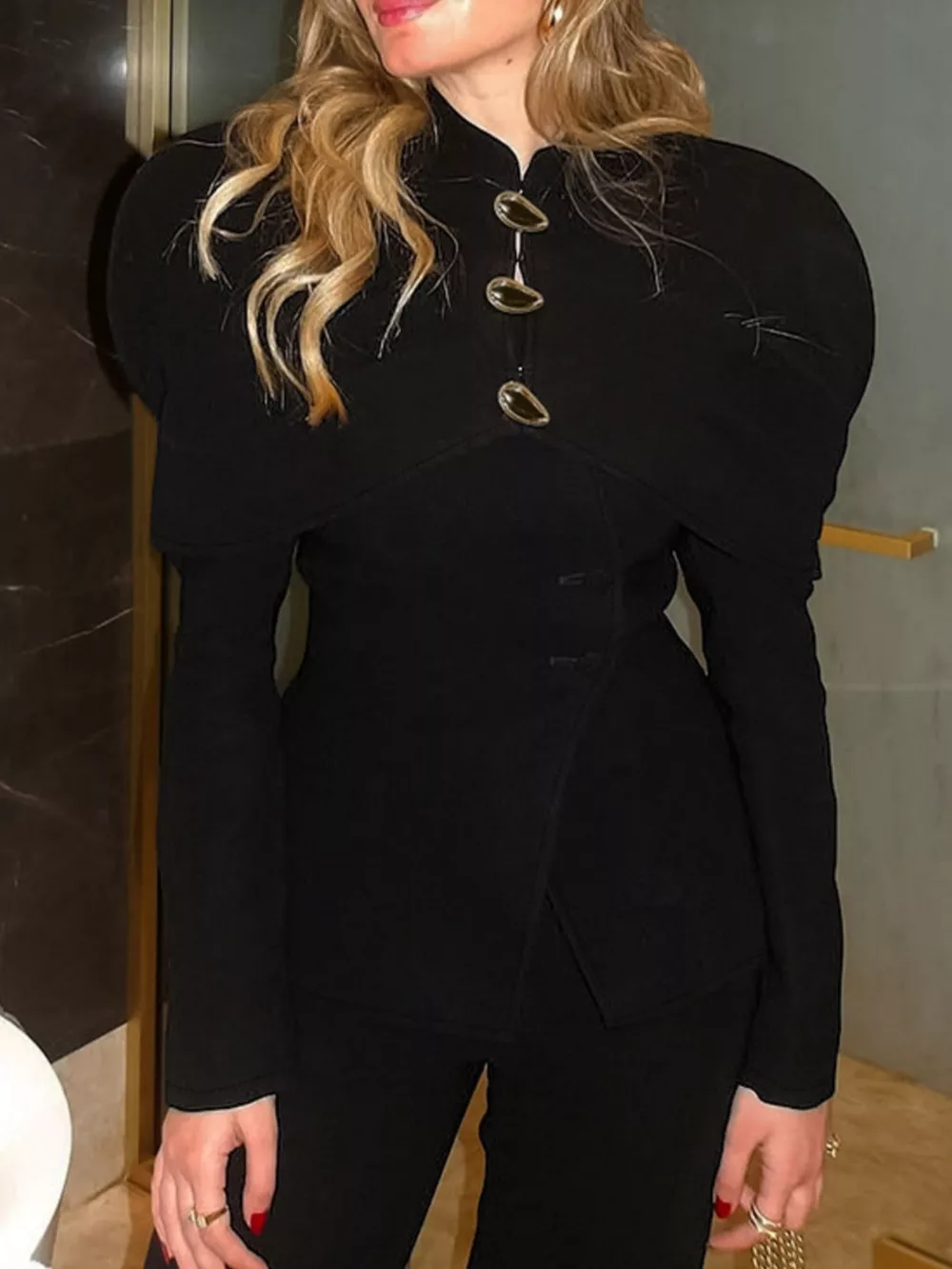 Cape-Style Button Up Outerwear, image 4
