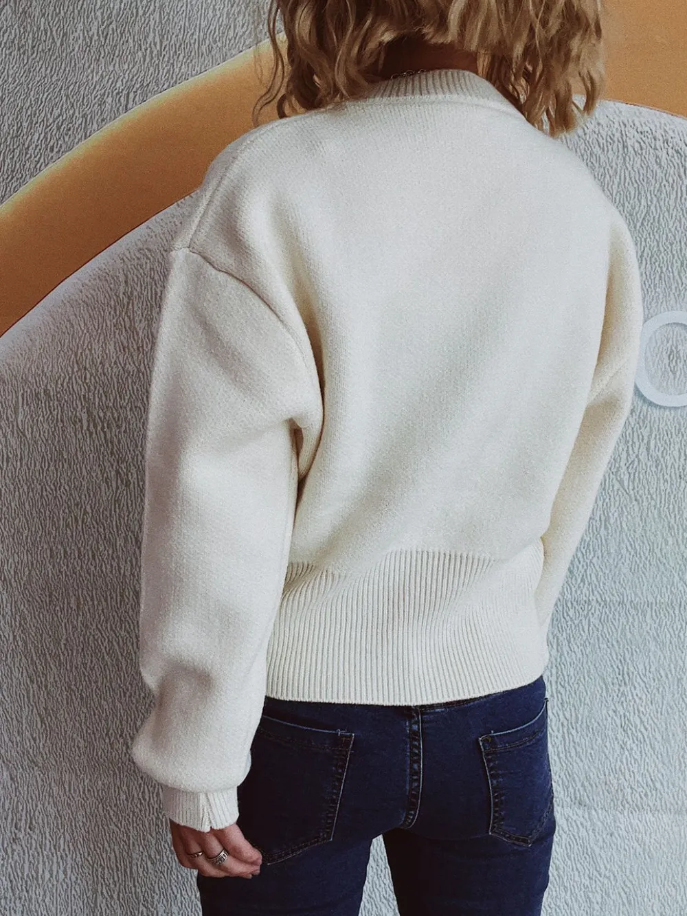 Round Neck Half Zip Long Sleeve Sweater, image 8