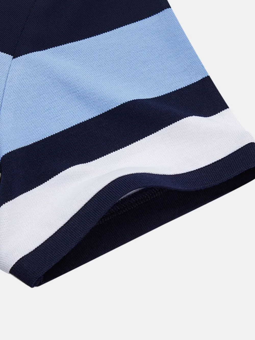Men's Plus Size Classic Color Block Short Sleeve Polo Shirt, image 3