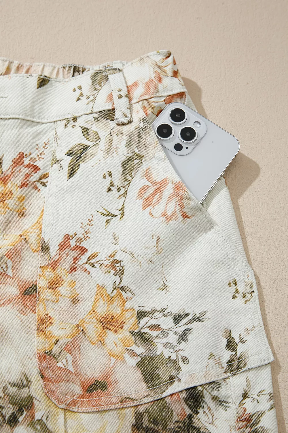 Vintage Style Floral Print High Waist Wide Leg Jeans, image 5