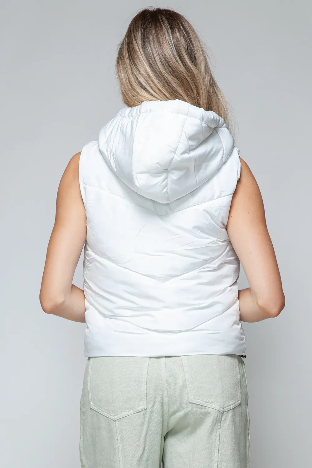 Zip Up Quilted Hooded Vest, image 6