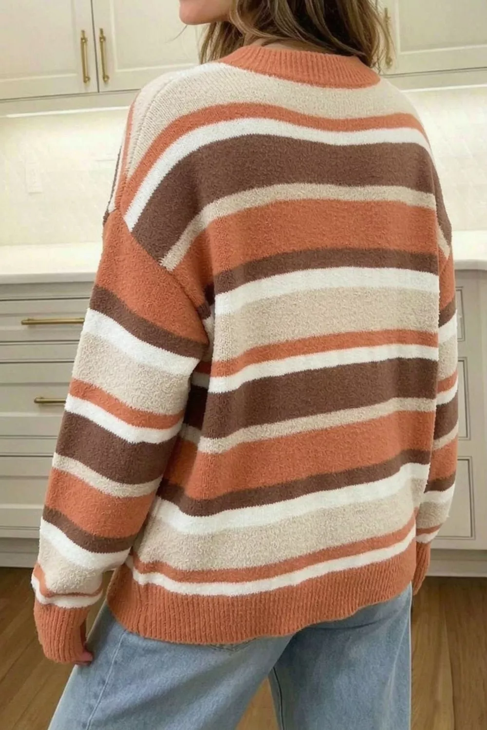 Striped Dropped Shoulder Sweater, image 8