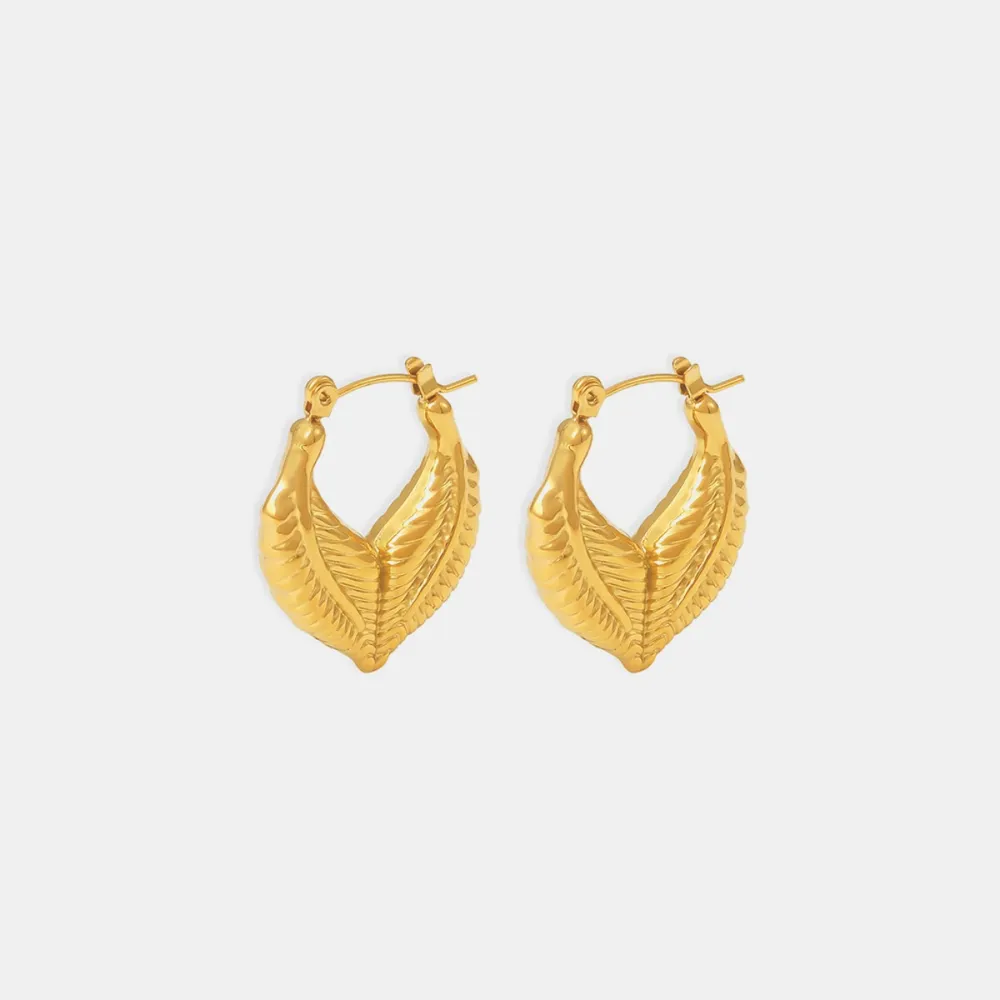 Titanium Steel Leaf Shape Earrings, image 6