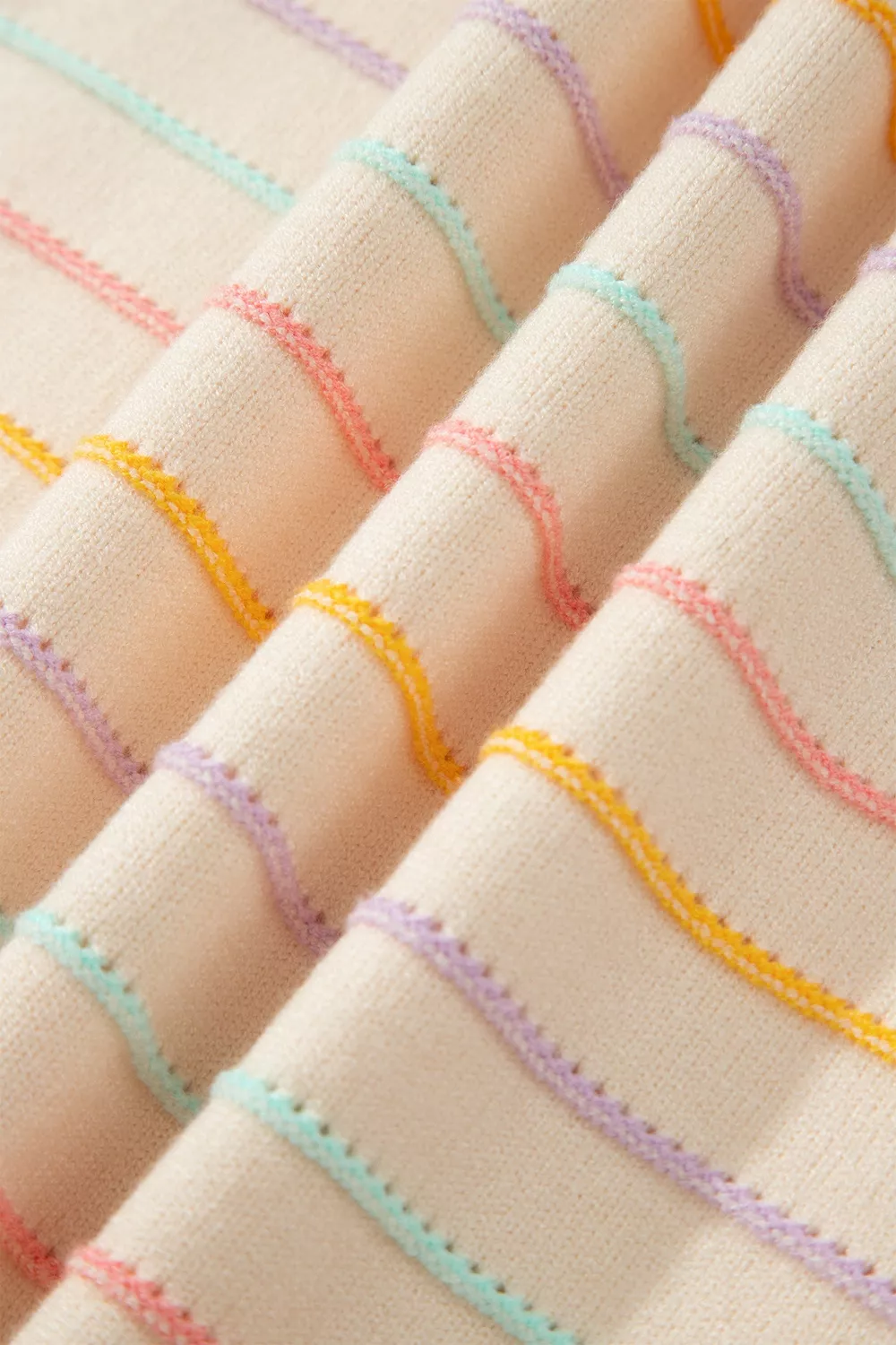 Stripe Colorful Stripes Crew Neck Knit Sweater, image 11
